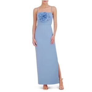 ELIZA J Rose Sleeveless Scuba Gown In Light Blue